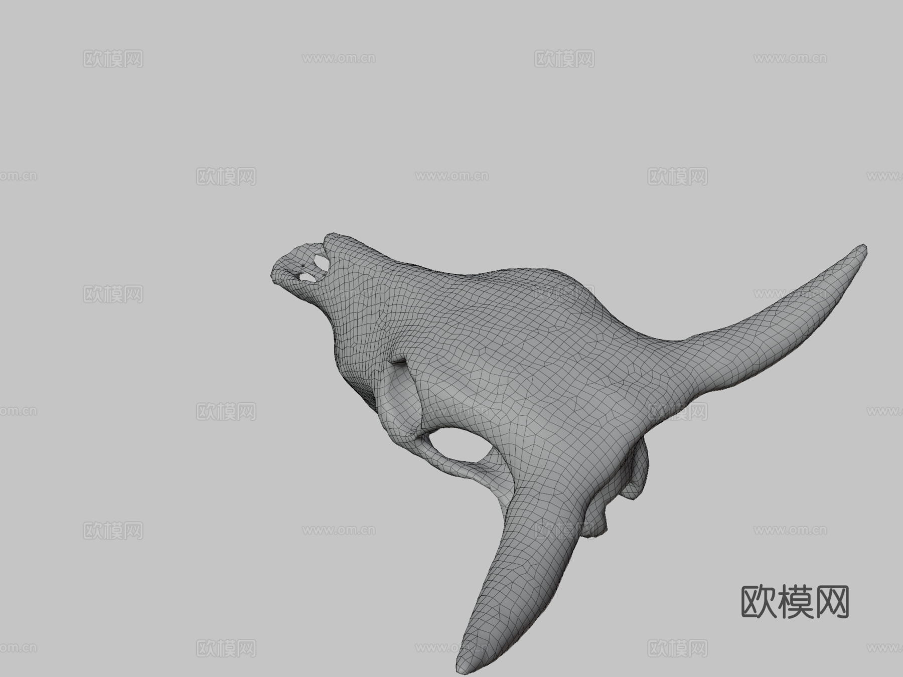 日晒牛头骨资产3d模型