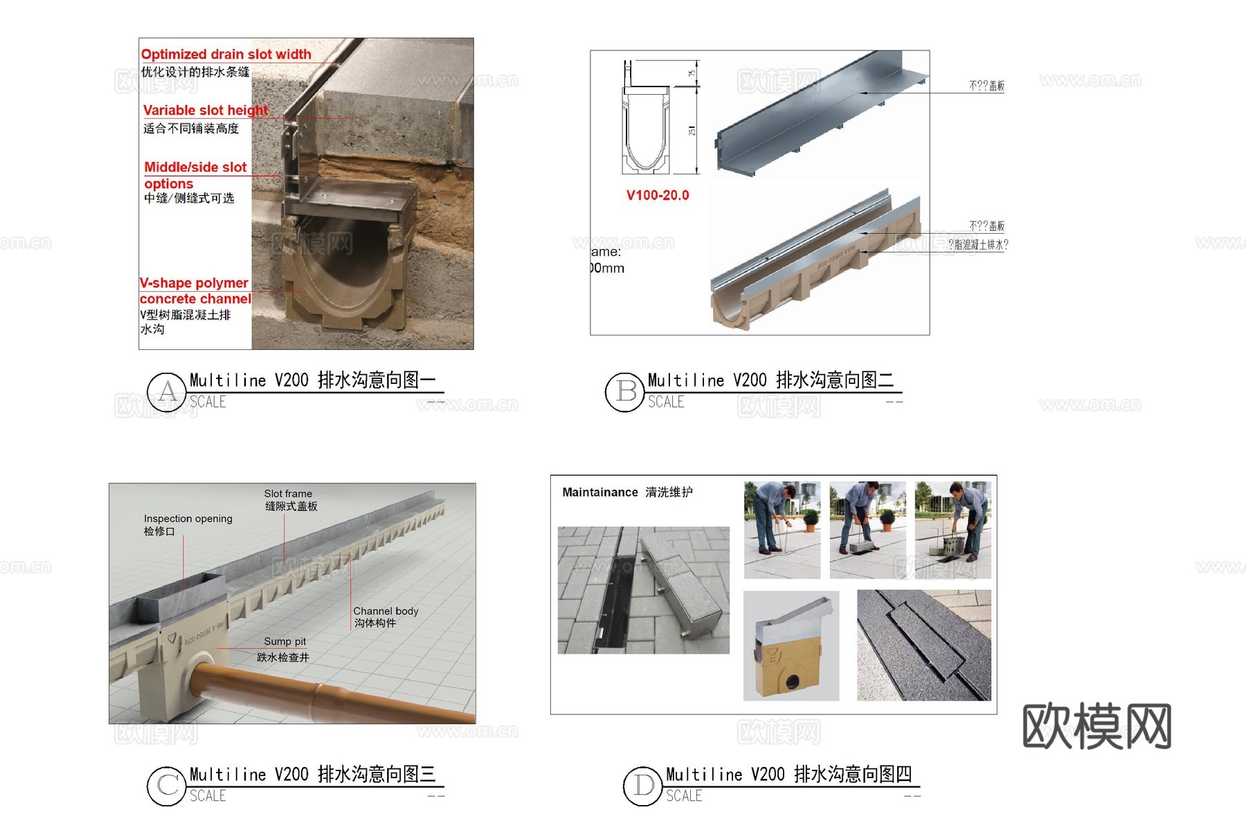 排水沟 雨水口 雨篦子 井盖 盖板cad施工图