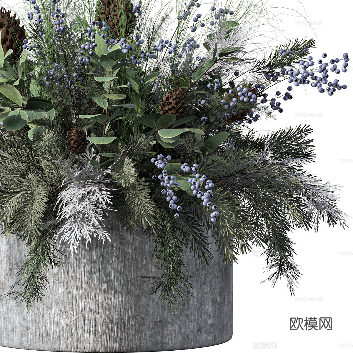 现代侘寂花瓶花艺3d模型