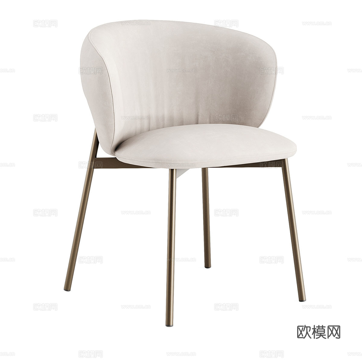 现代意式极简布艺单椅3d模型