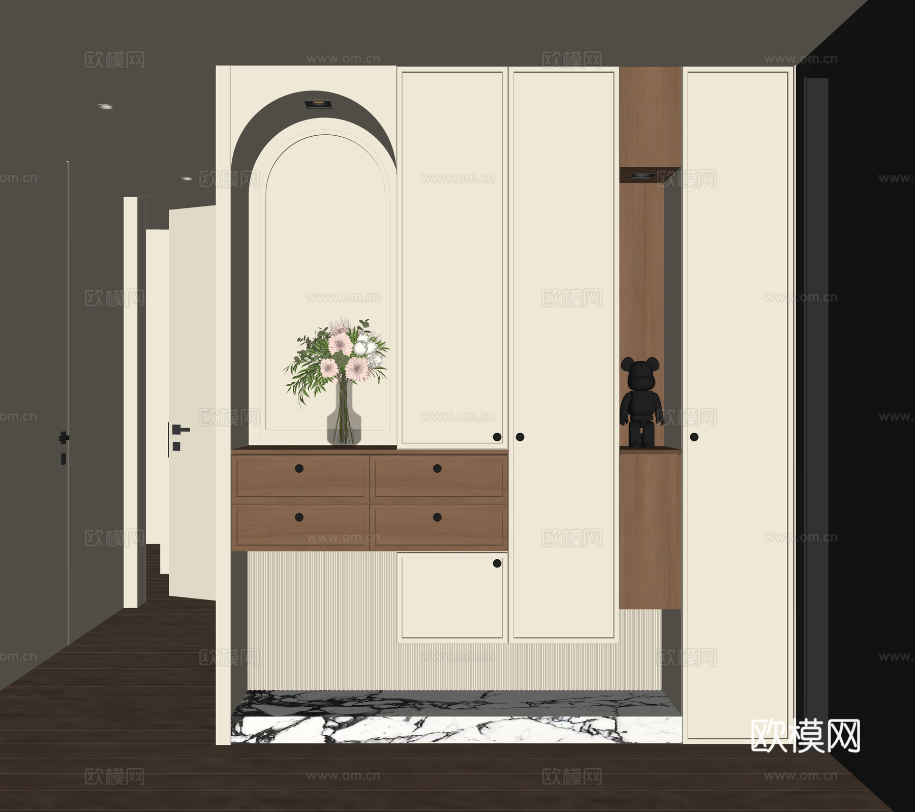 现代入户鞋柜su模型