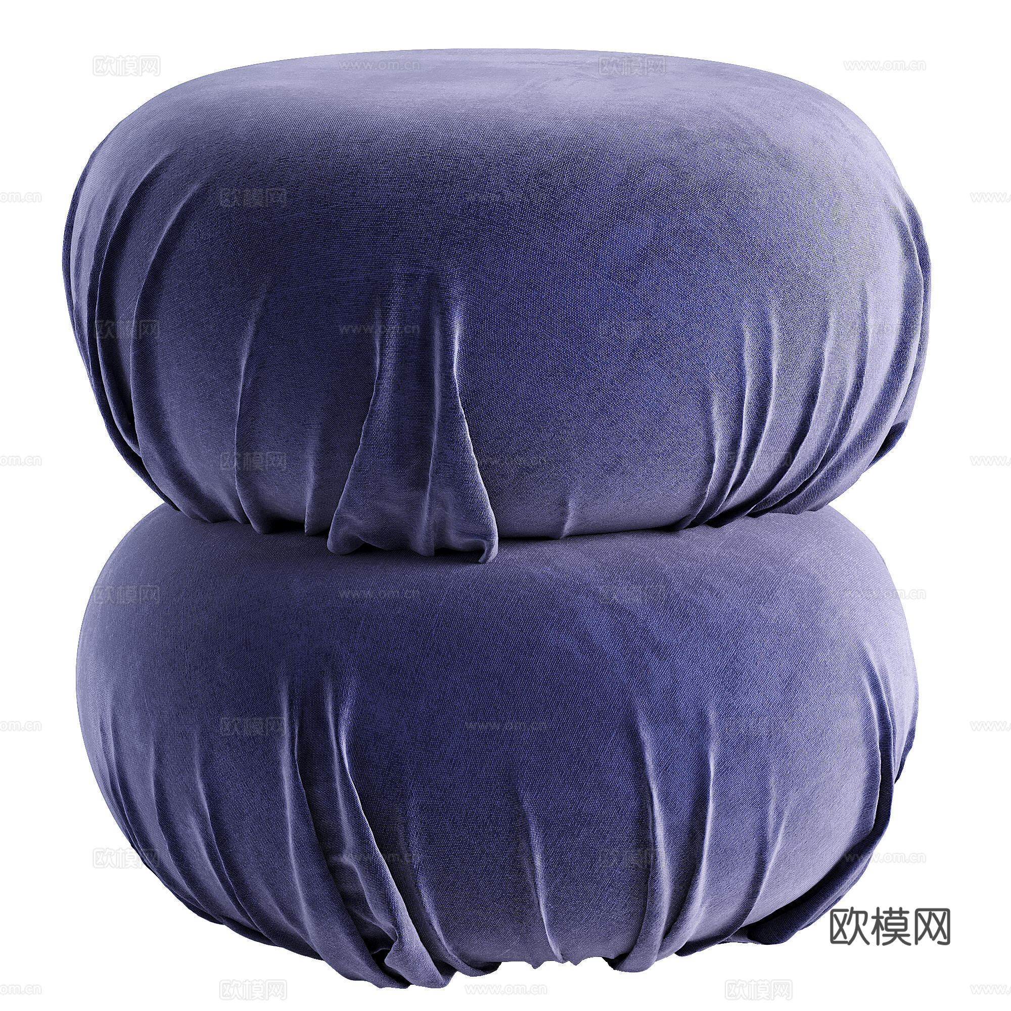 新中式布艺圆凳3d模型
