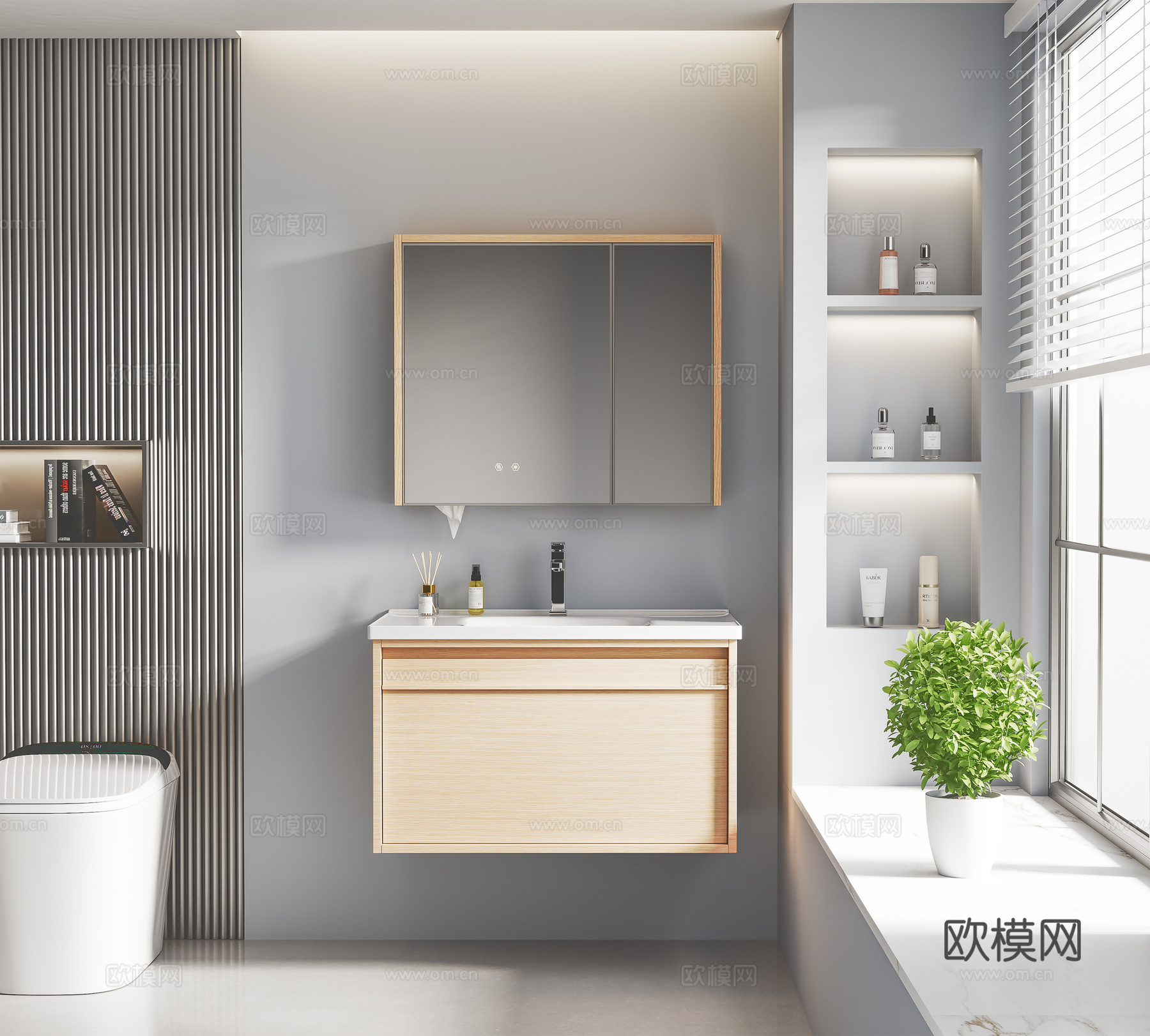 简约浴室柜 洗手台3d模型