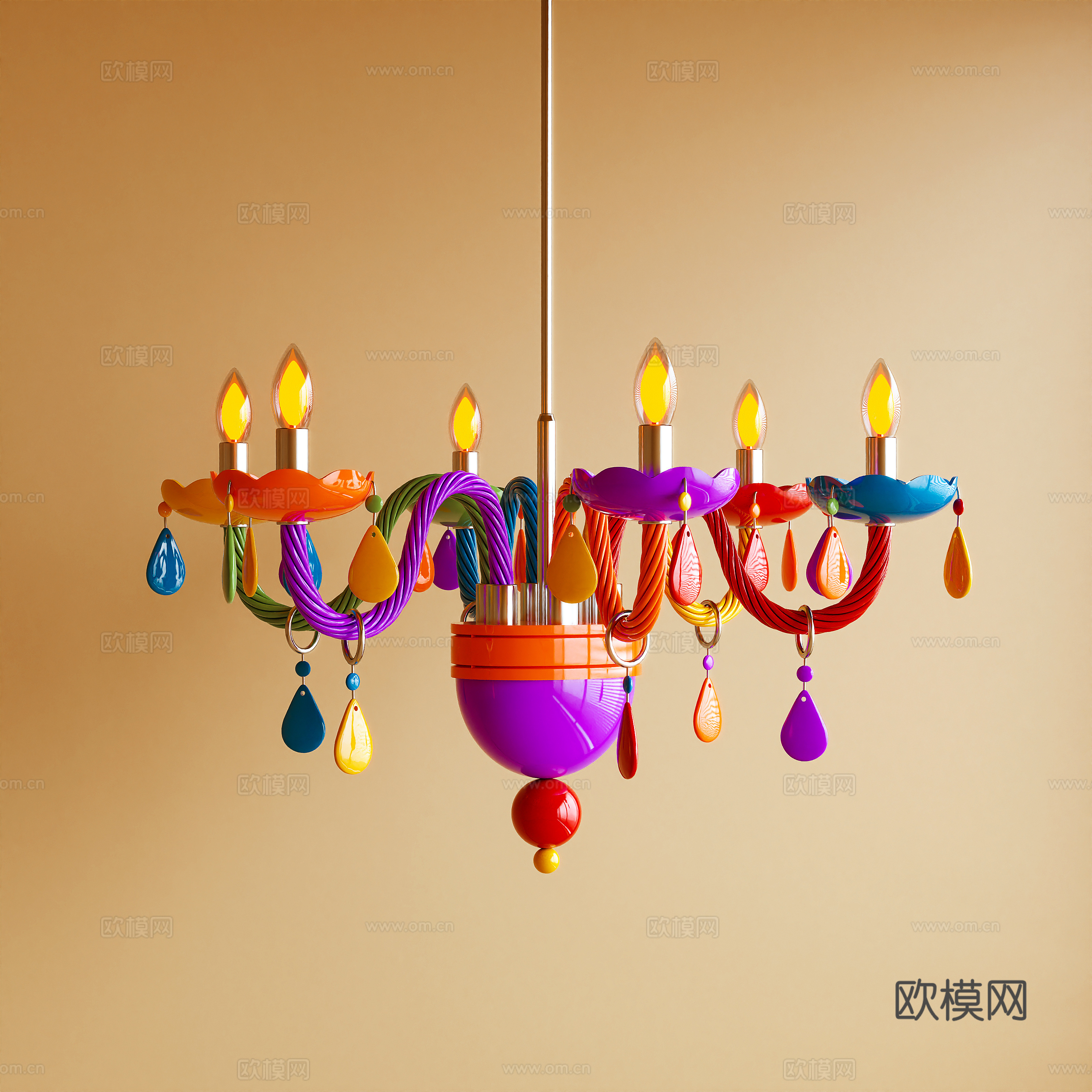 现代吊灯 孟菲斯 多巴胺3d模型