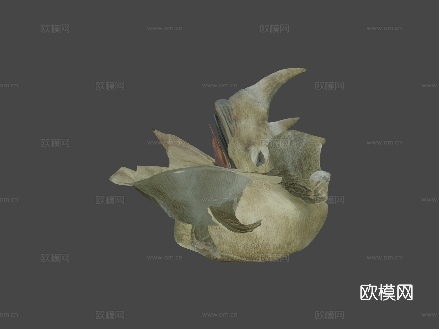 漂浮幻想岛上的动画犀牛循环3d模型