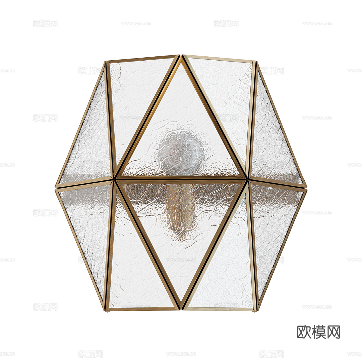 现代轻奢冰裂纹玻璃装饰壁灯3d模型