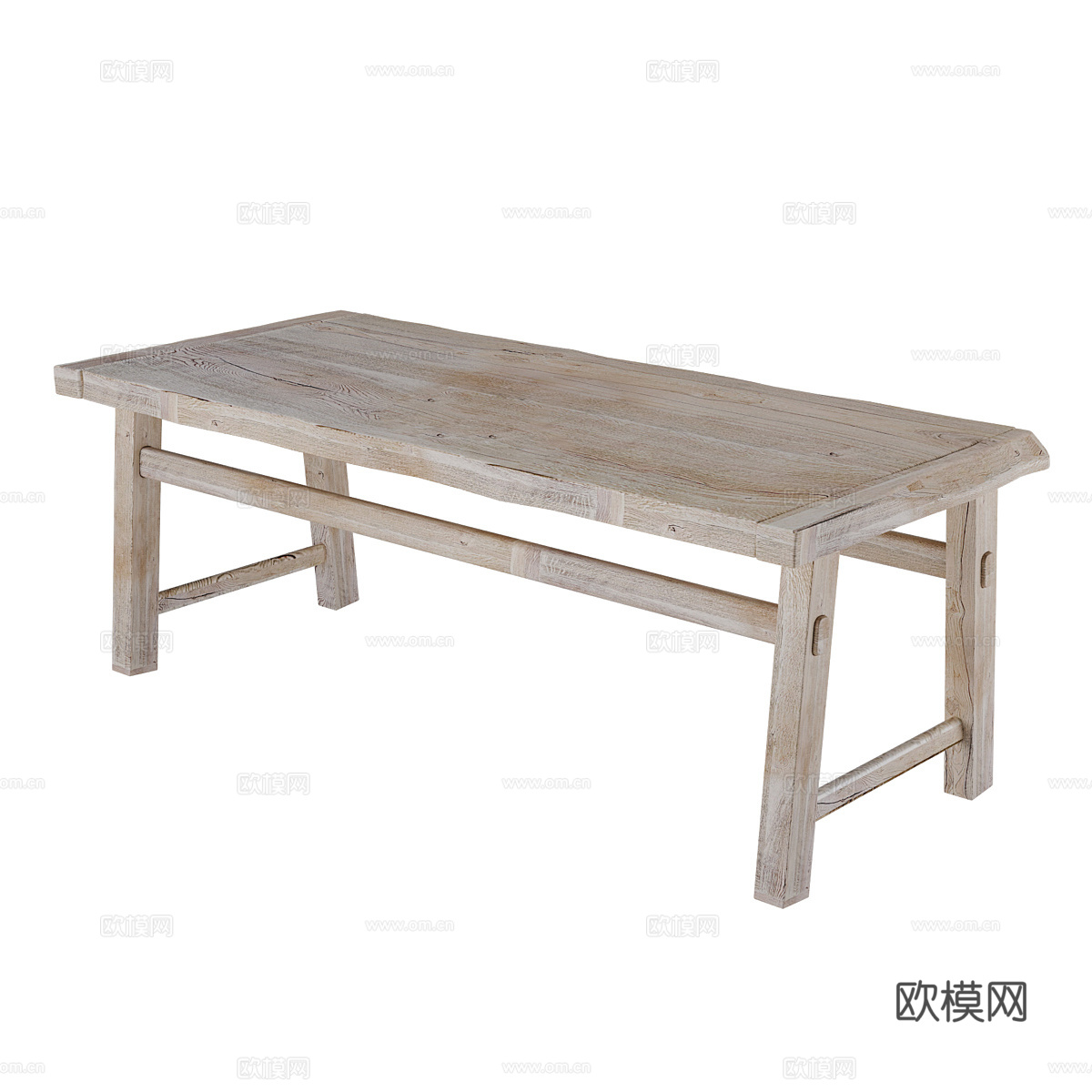 新中式侘寂实木餐桌3d模型