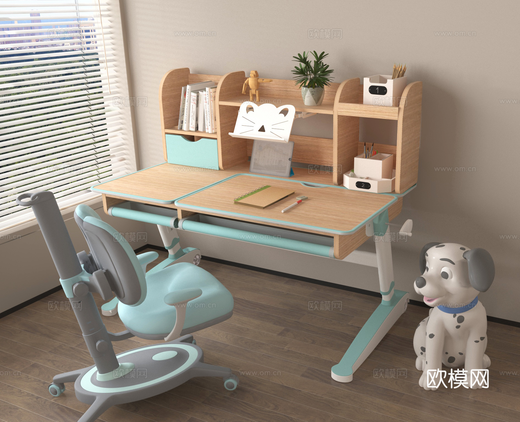 学习桌 书桌 学习桌椅3d模型