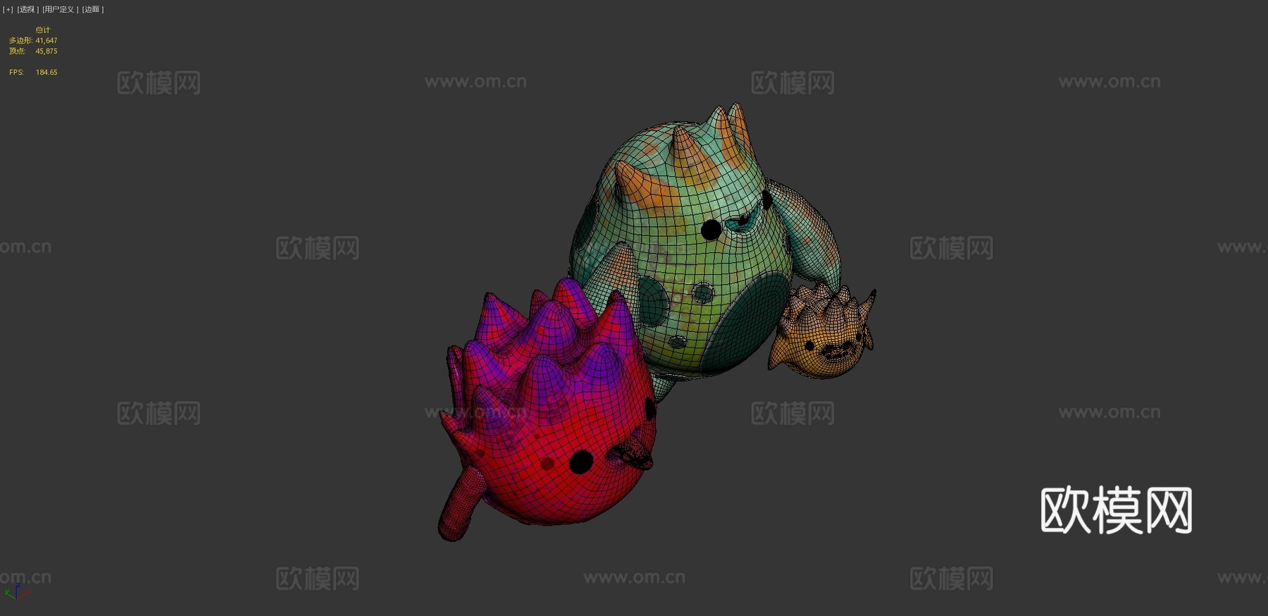 奥斯卡创意生物Octane渲染3d模型