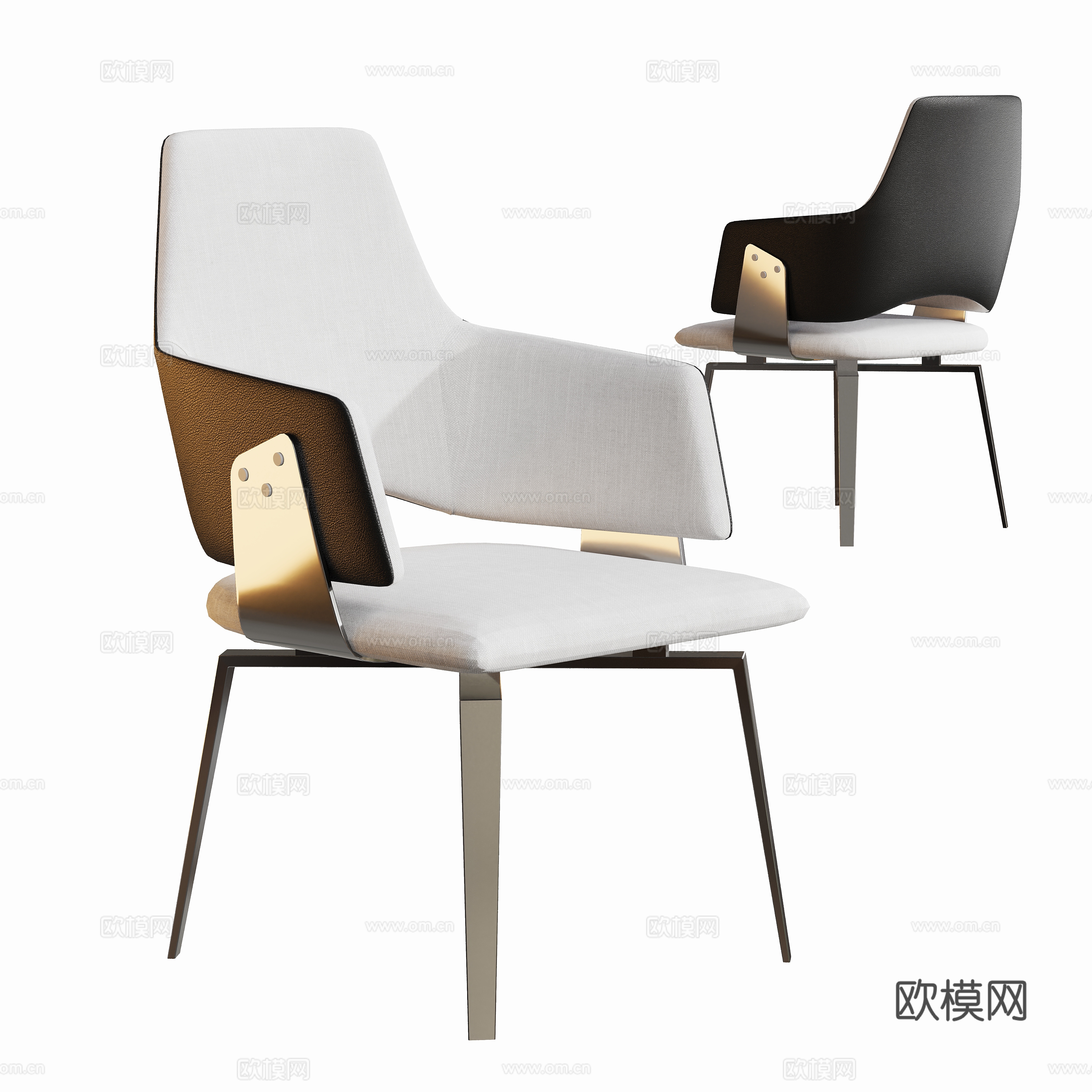 现代金属餐椅su模型