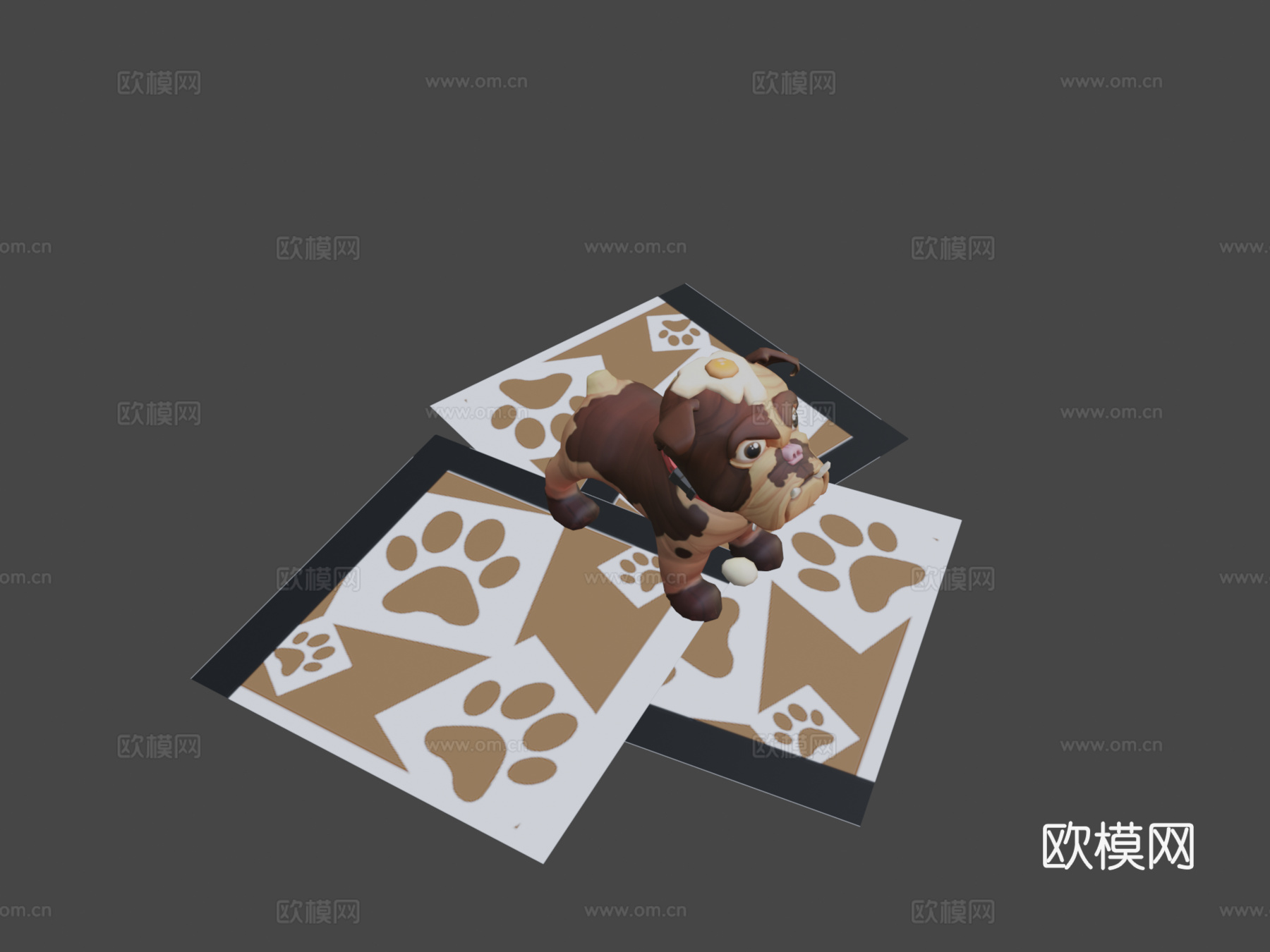 头顶鸡蛋的狗3d模型