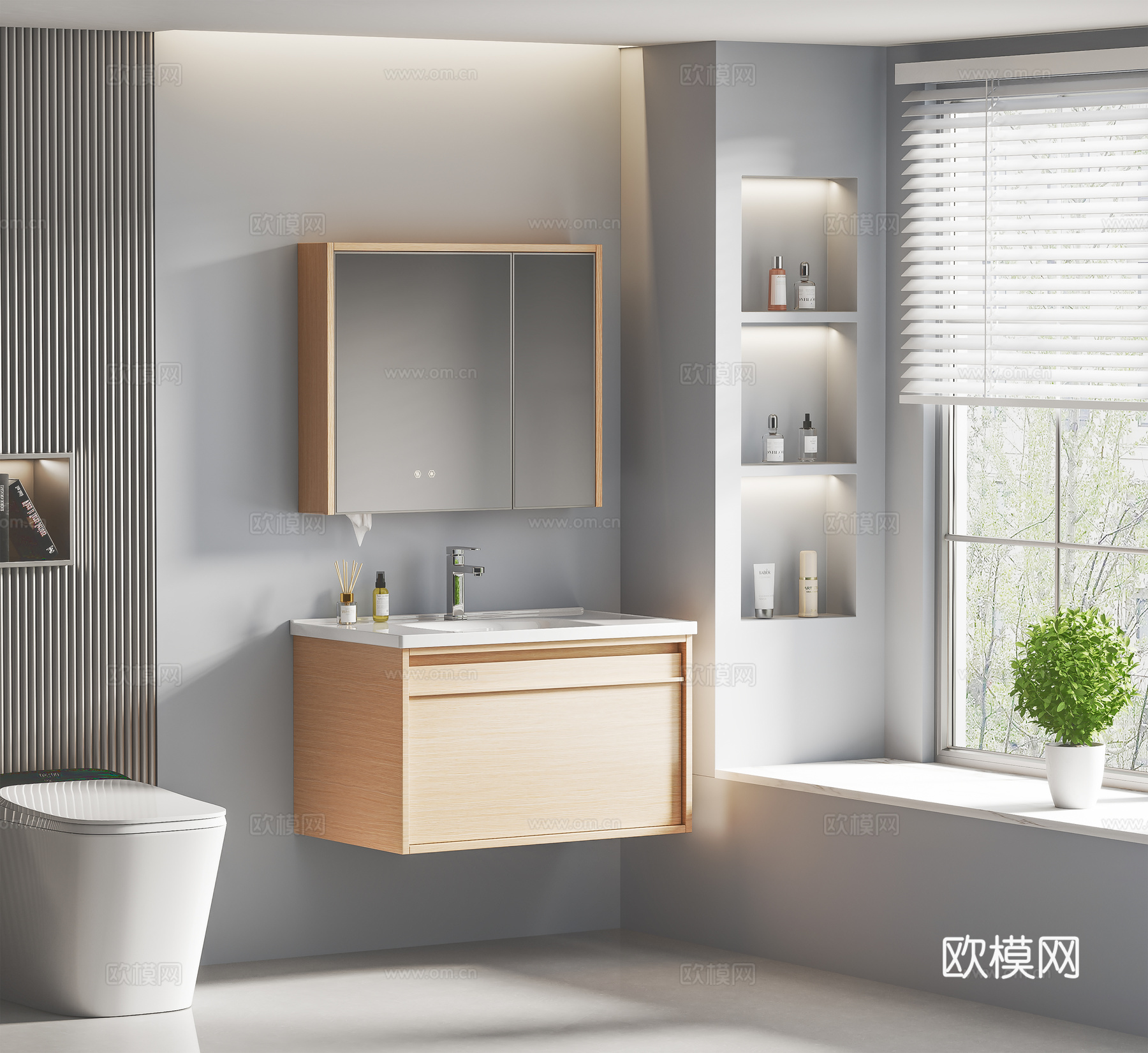 简约浴室柜 洗手台3d模型