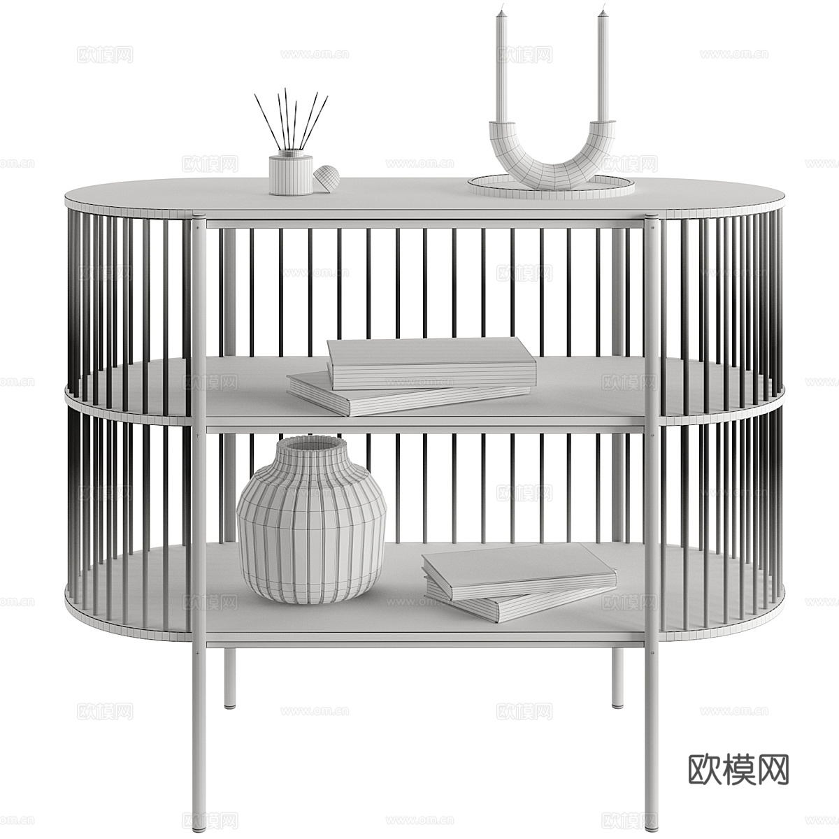 现代意式极简餐边柜3d模型