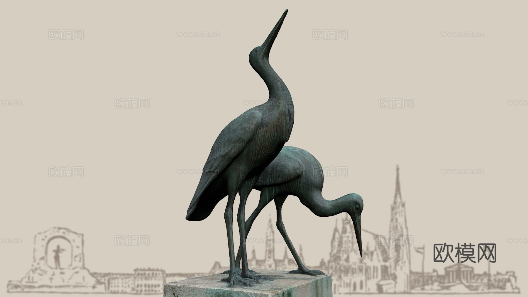 鹳夫妇3d模型