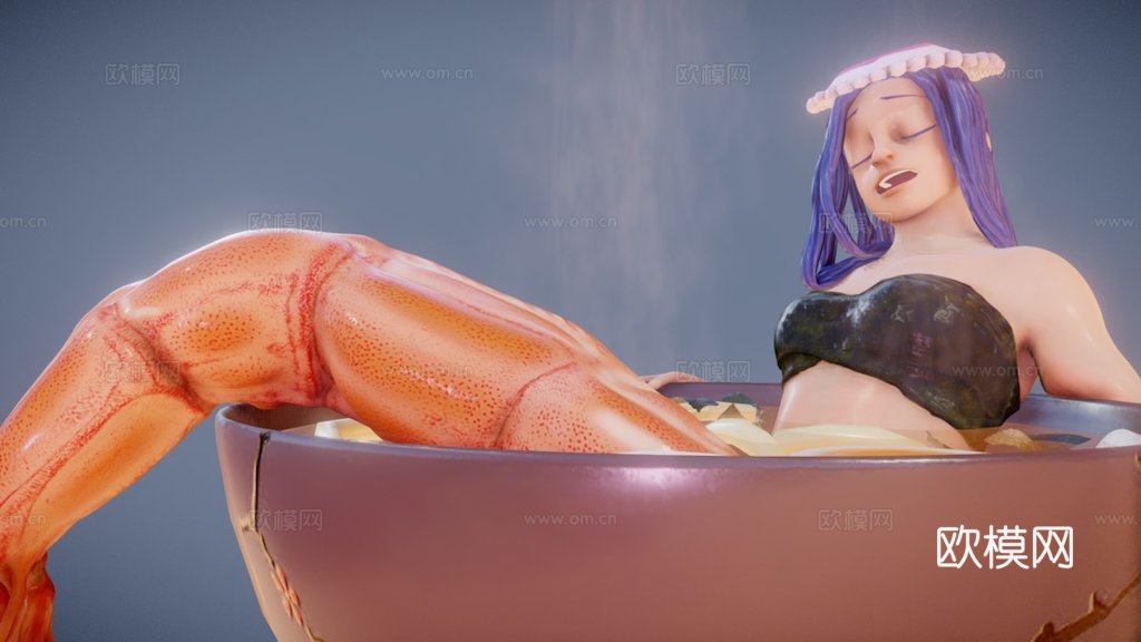 虾人鱼3d模型