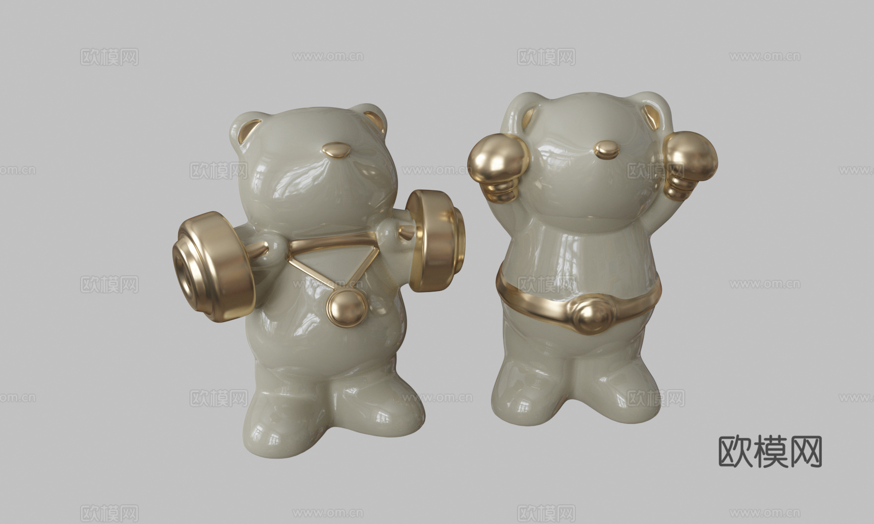 现代小熊摆件3d模型