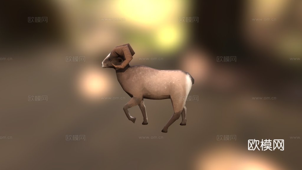 大角羊3d模型
