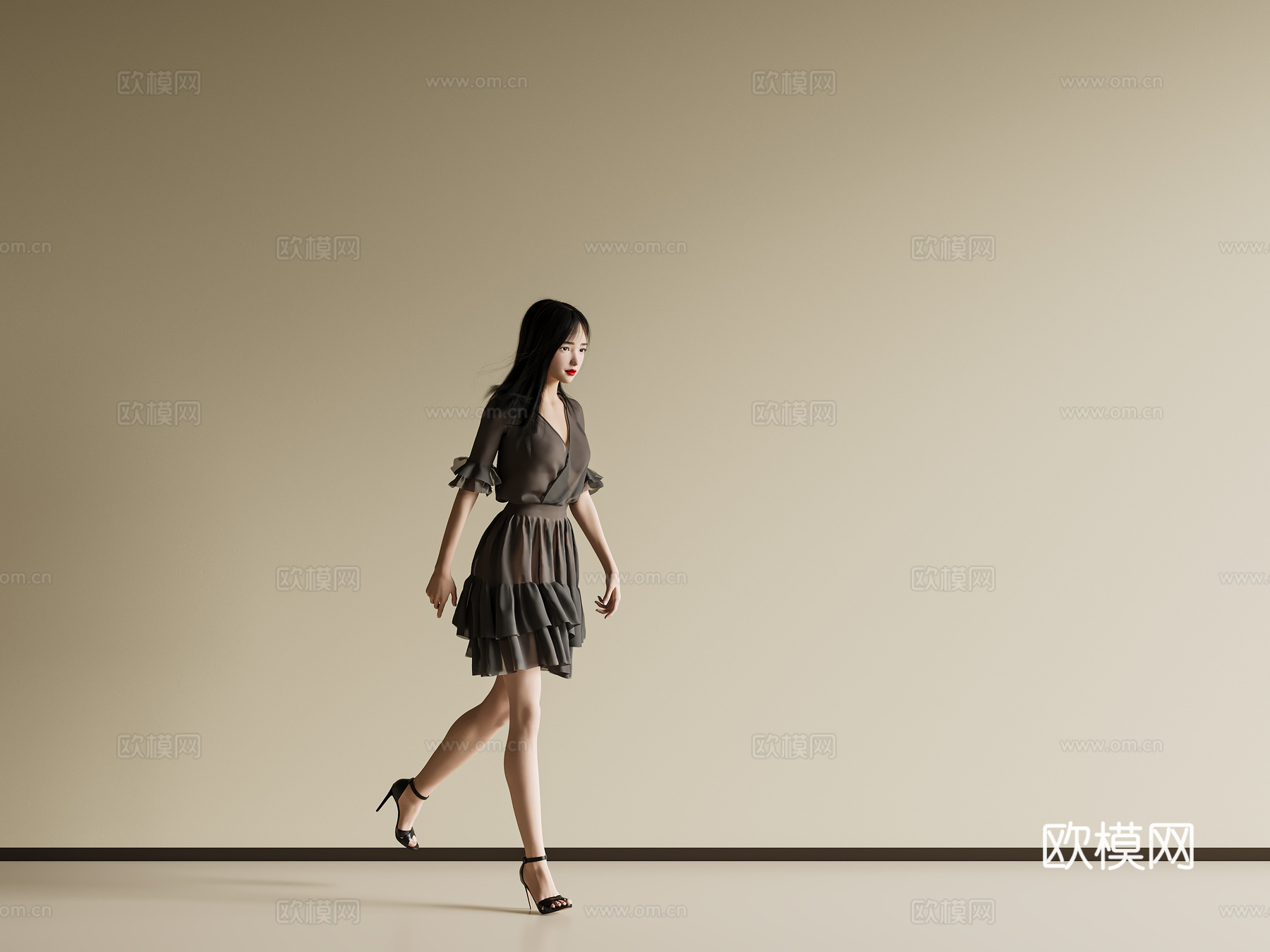 现代休闲人物 虚拟人物 女人 现代休闲美女su模型