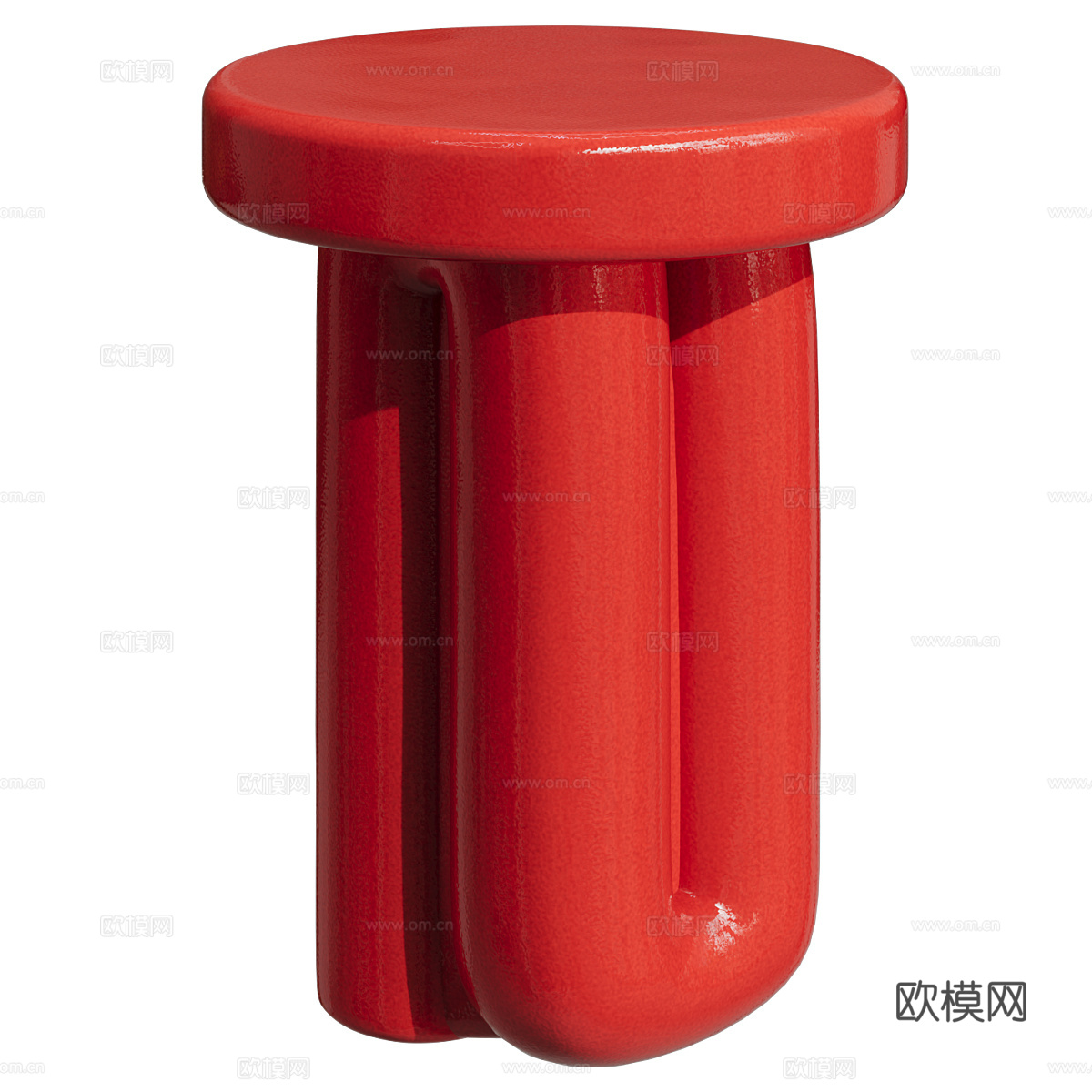 现代意式奶油风亚克力边几3d模型