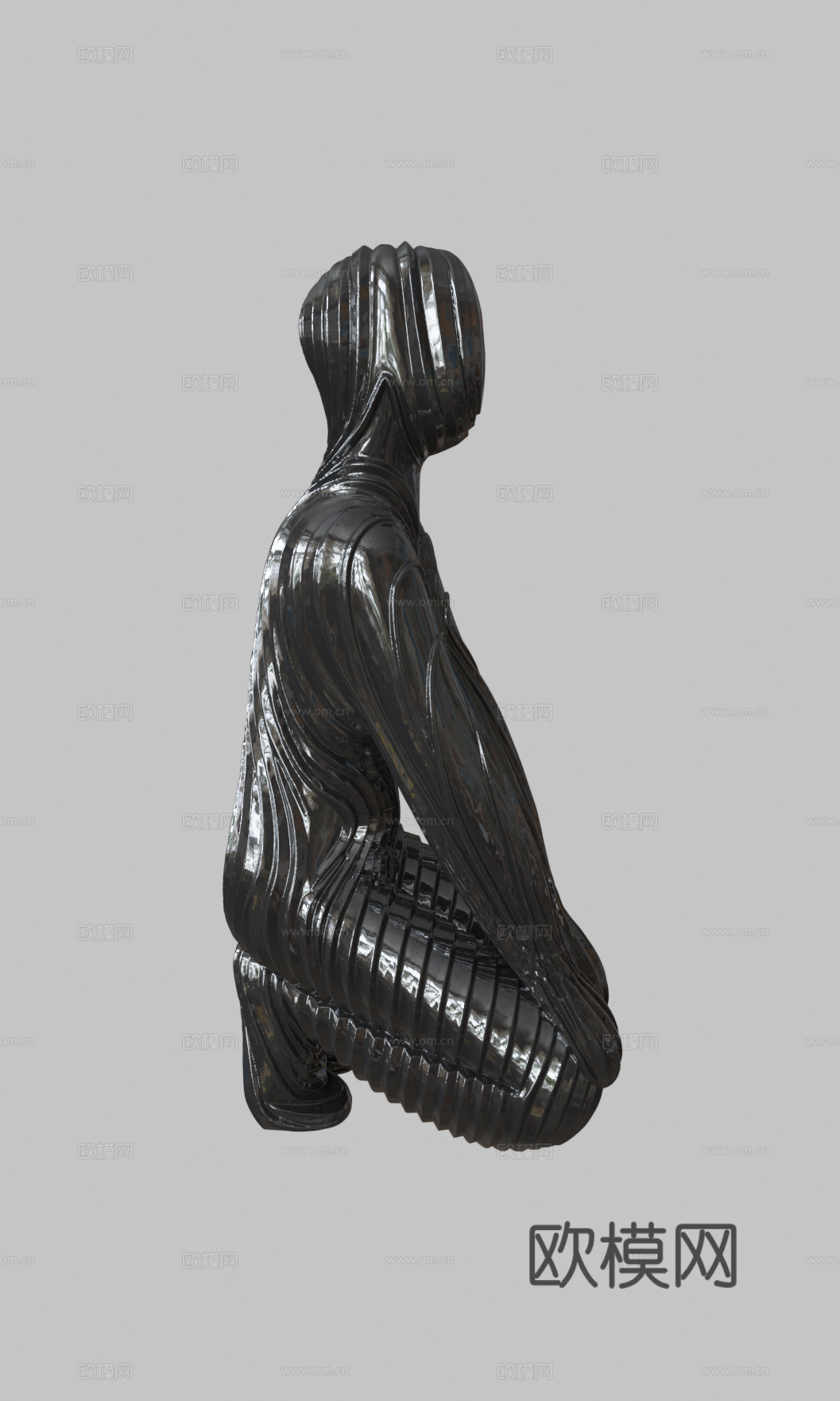 现代  抽象人形雕塑3d模型