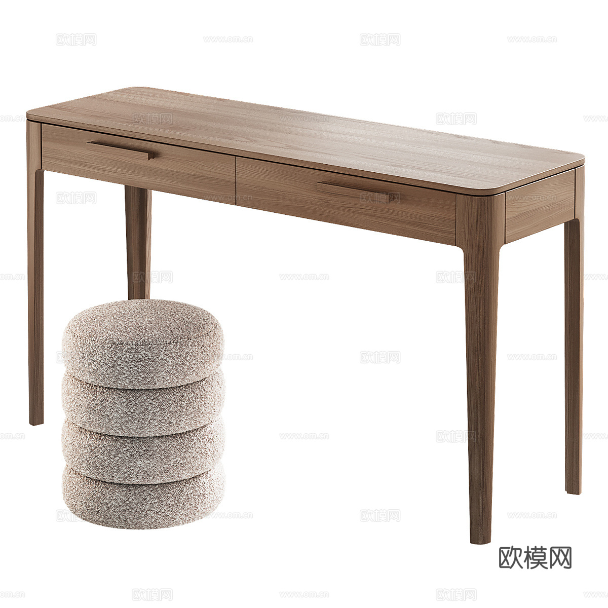 新中式实木梳妆台3d模型