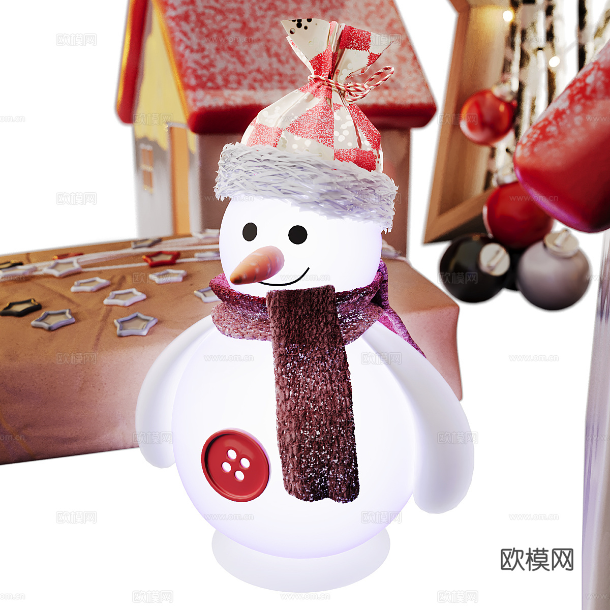 美式圣诞节饰品3d模型