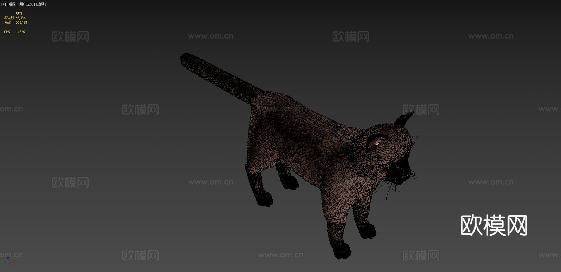 写实猫愿望实时毛发3d模型