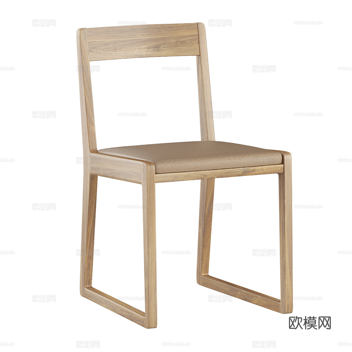新中式原木单椅3d模型