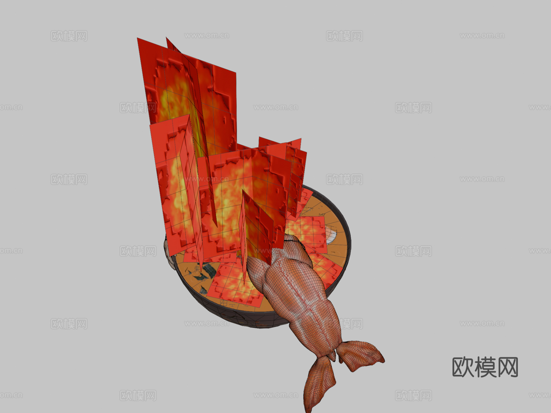 虾人鱼3d模型
