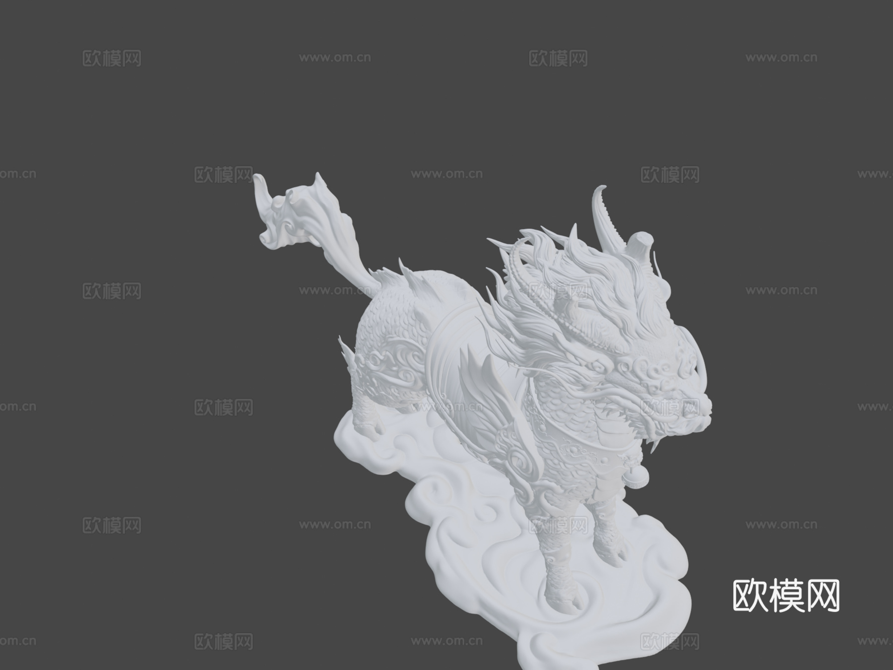 中国神话生物麒麟3d模型