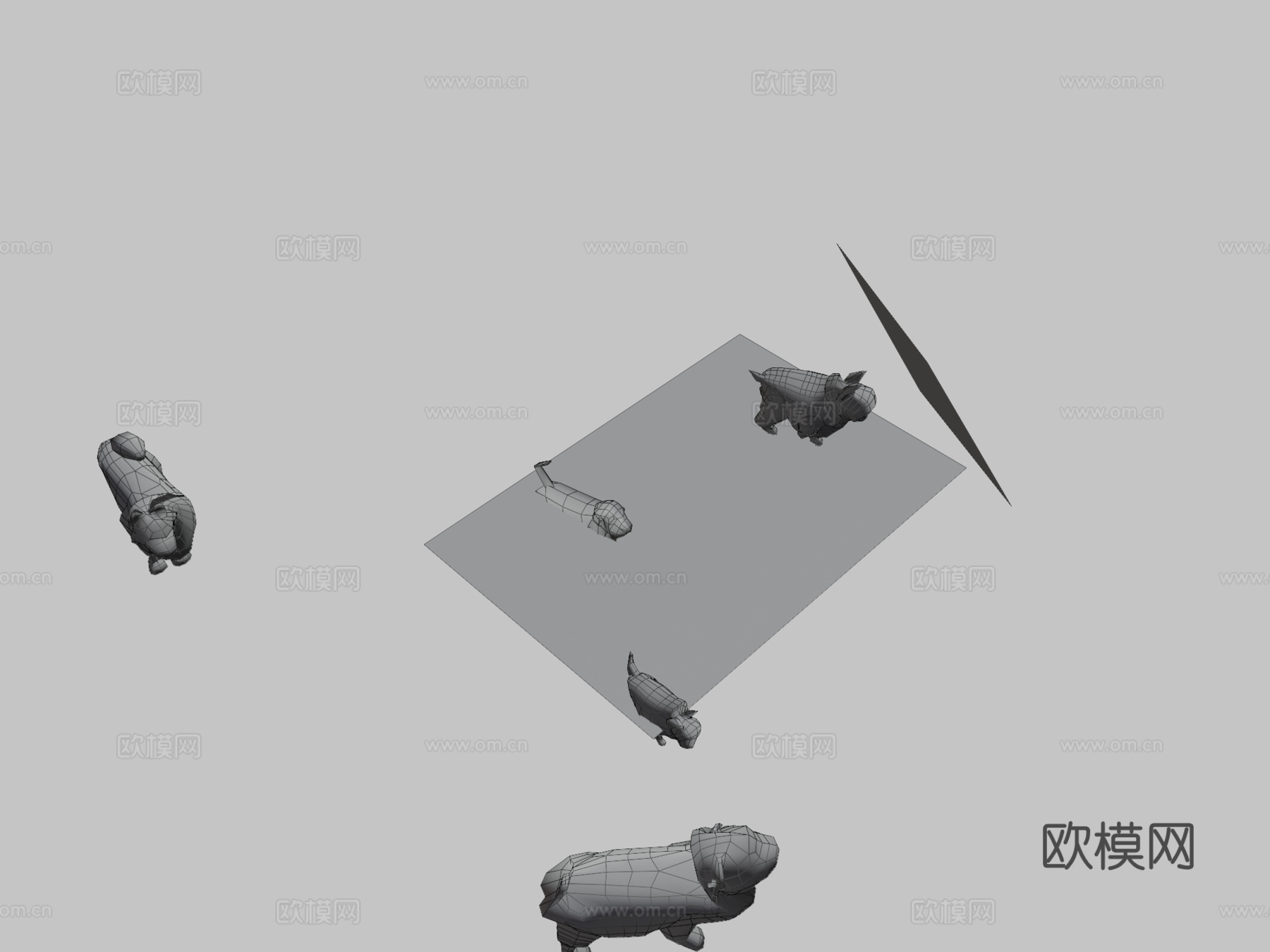 低多边形狗包3d模型