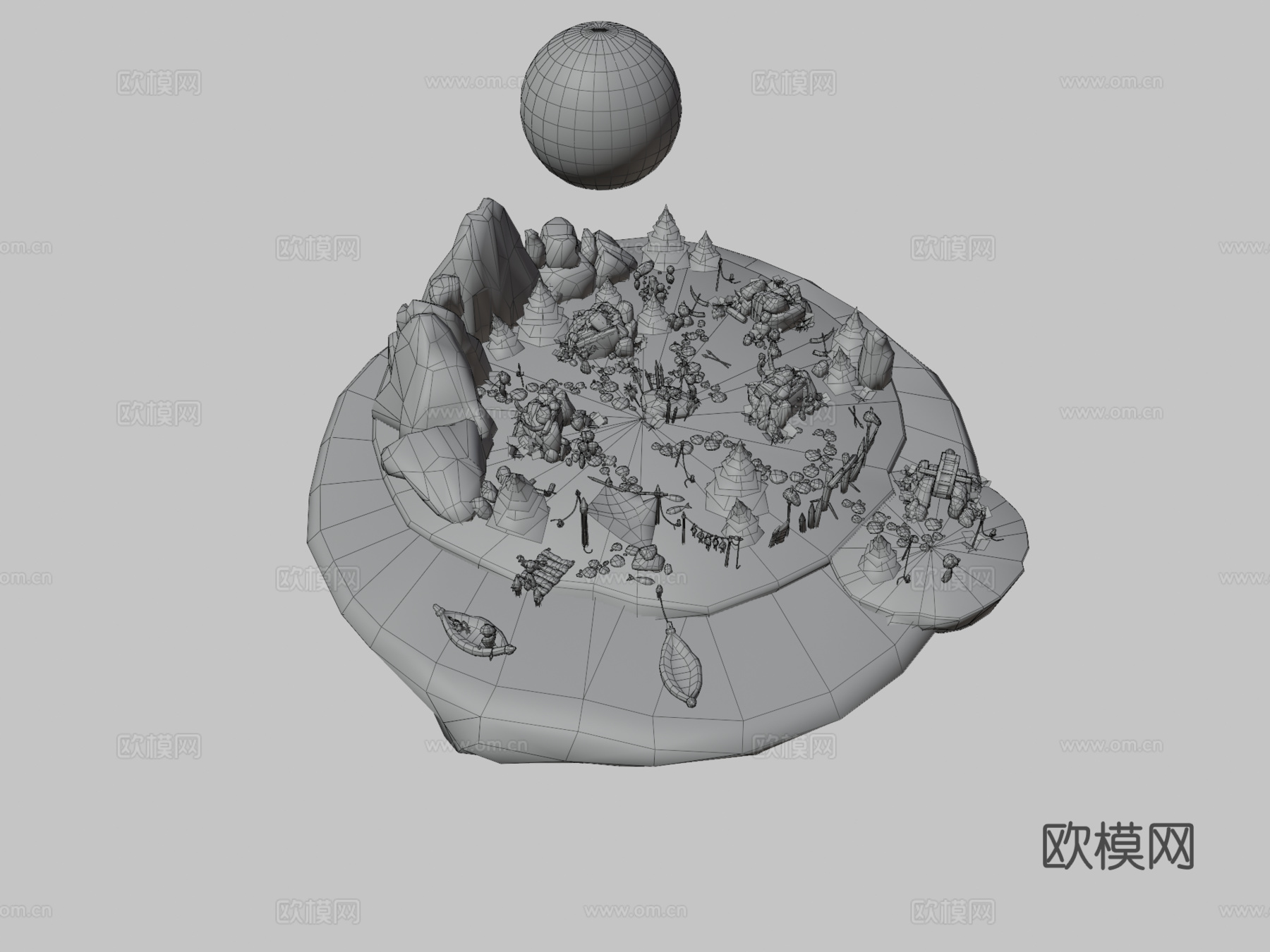 宇宙模拟-石器时代村庄3d模型
