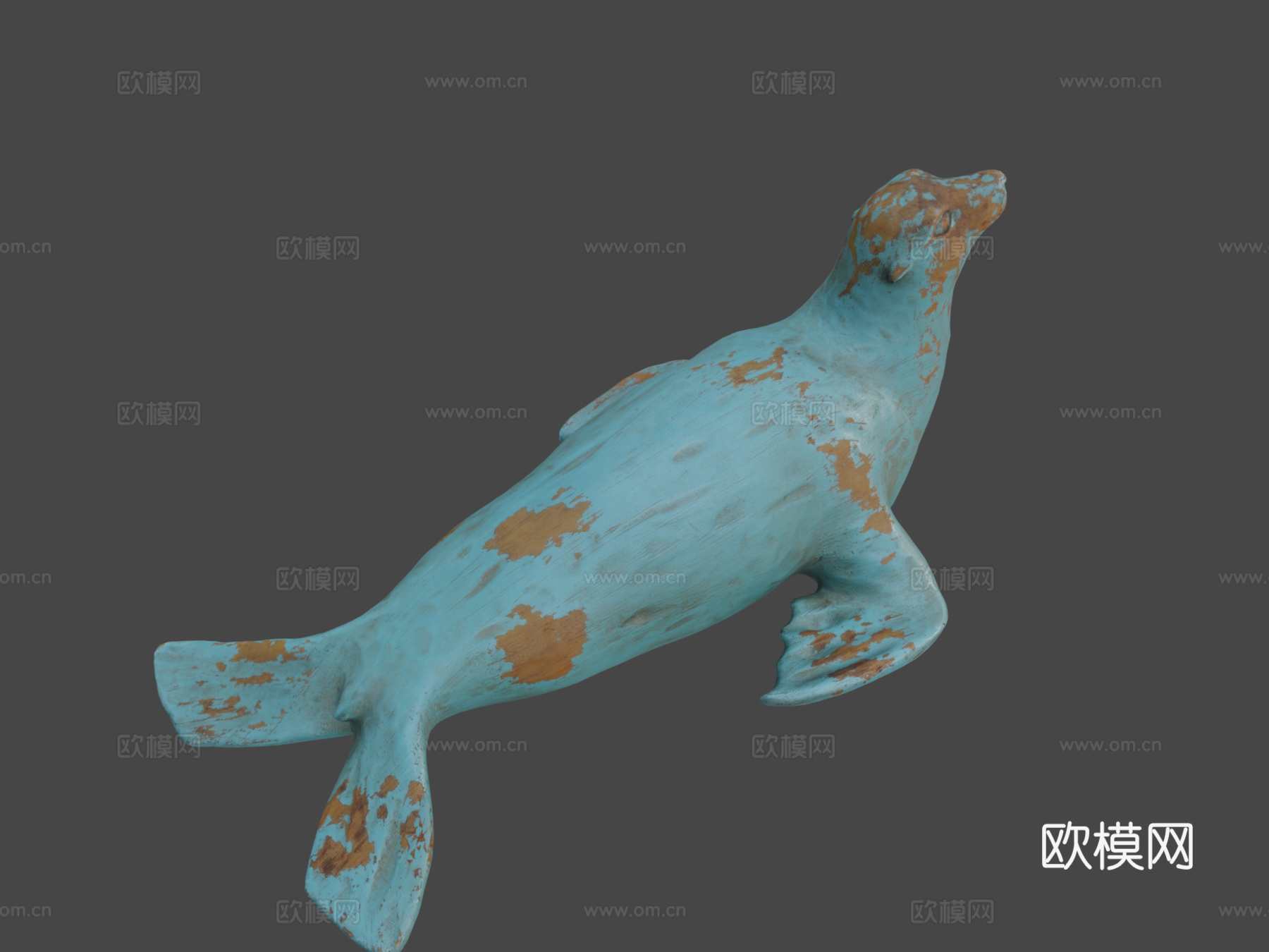 有耳海豹雕像3d模型