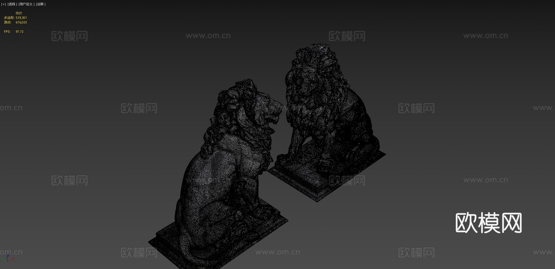 狮子群3d模型