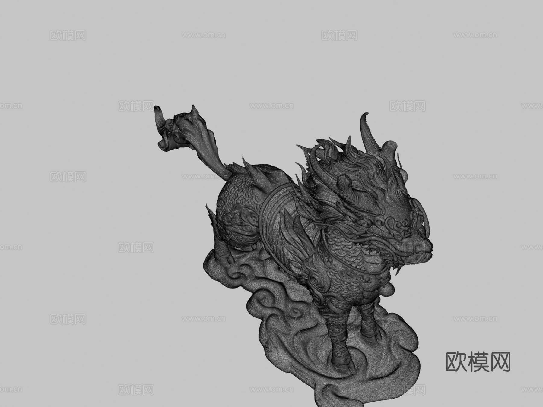 中国神话生物麒麟3d模型