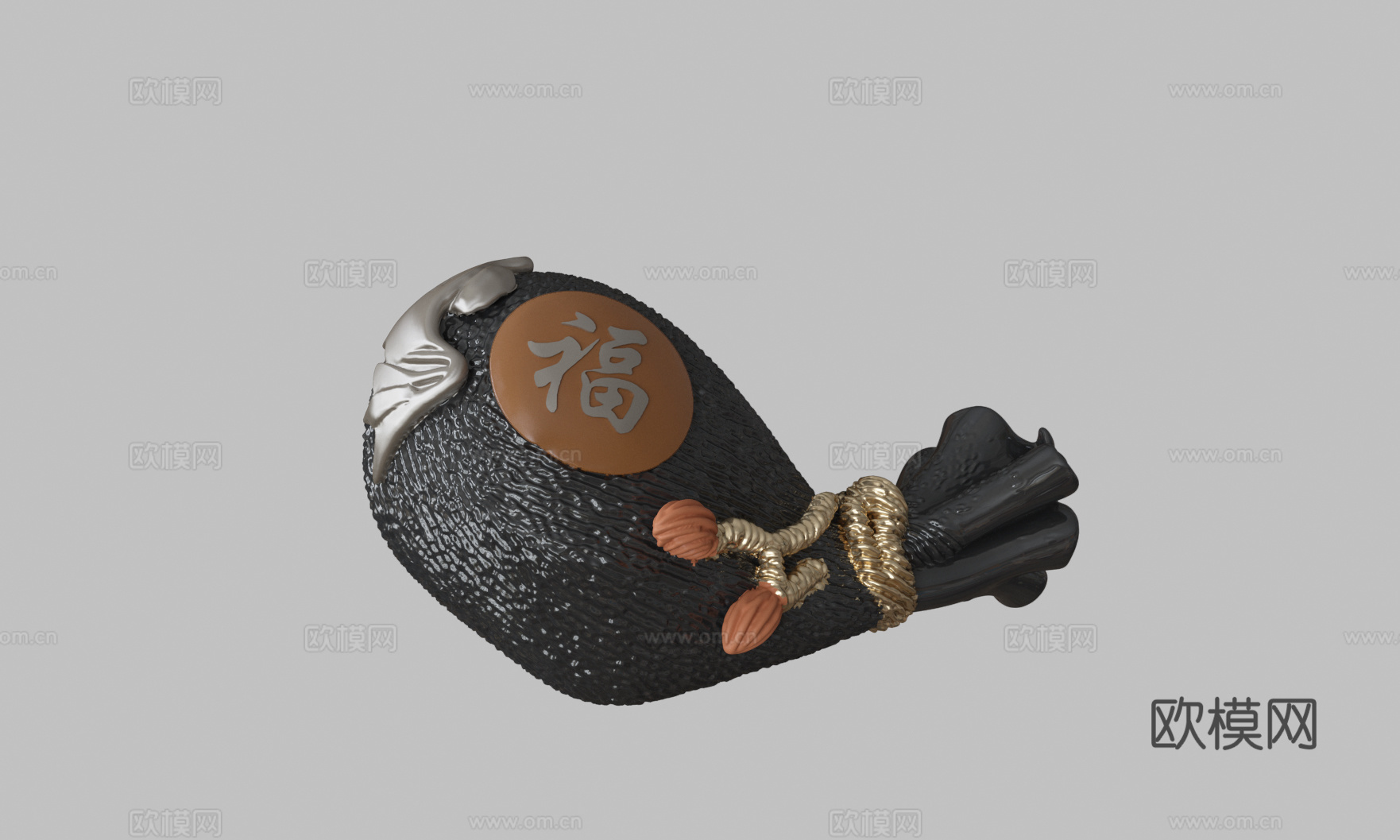 现代陶瓷福袋3d模型