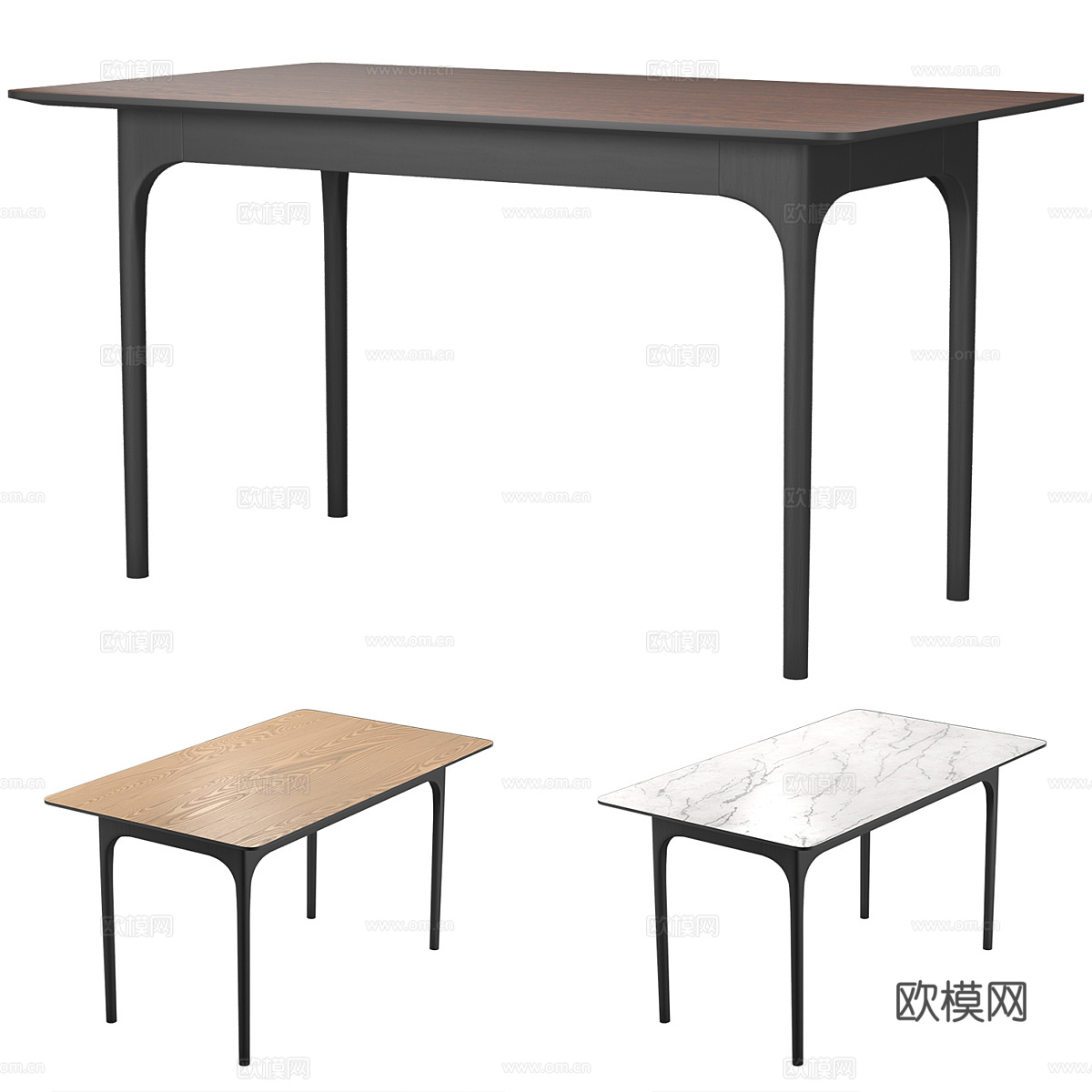 现代意式极简餐桌3d模型