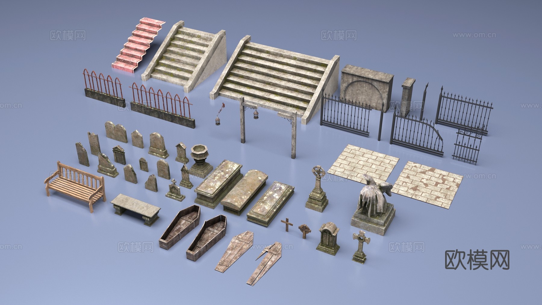 墓地环境物品3d模型