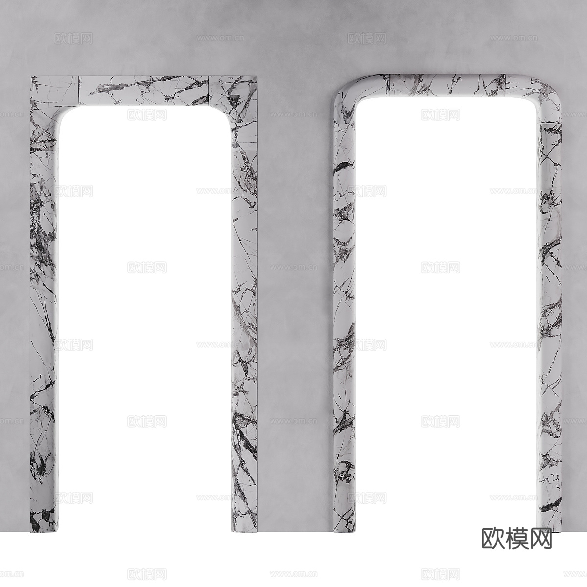 现代意式大理石门洞 过道3d模型
