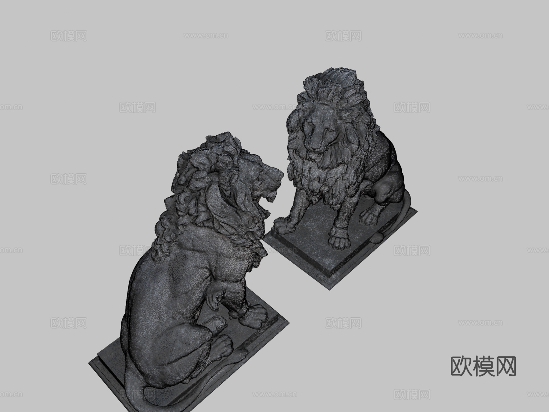 狮子群3d模型