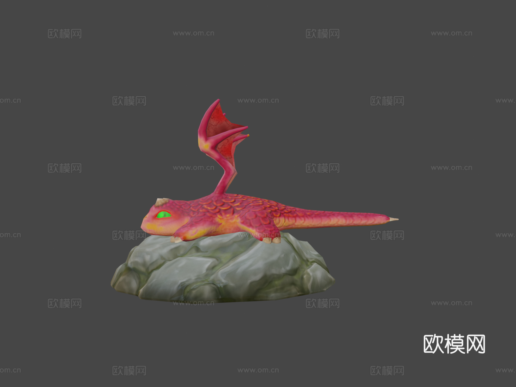 低多边形幼龙可下载3d模型