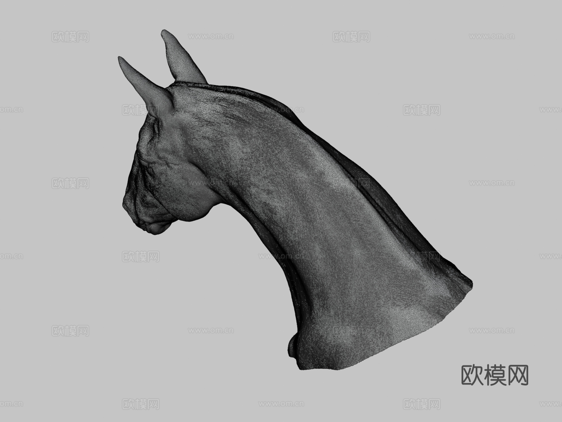 马头雕塑3d模型