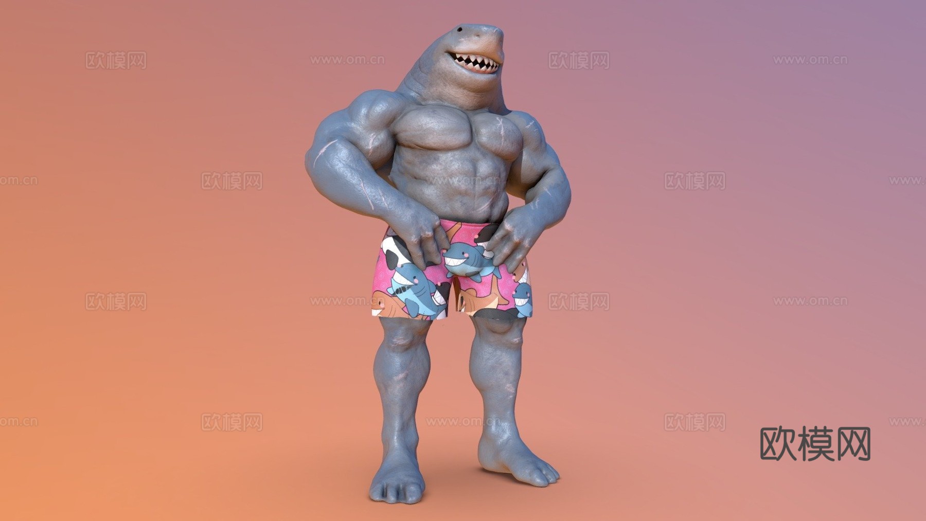 鲨鱼神3d模型