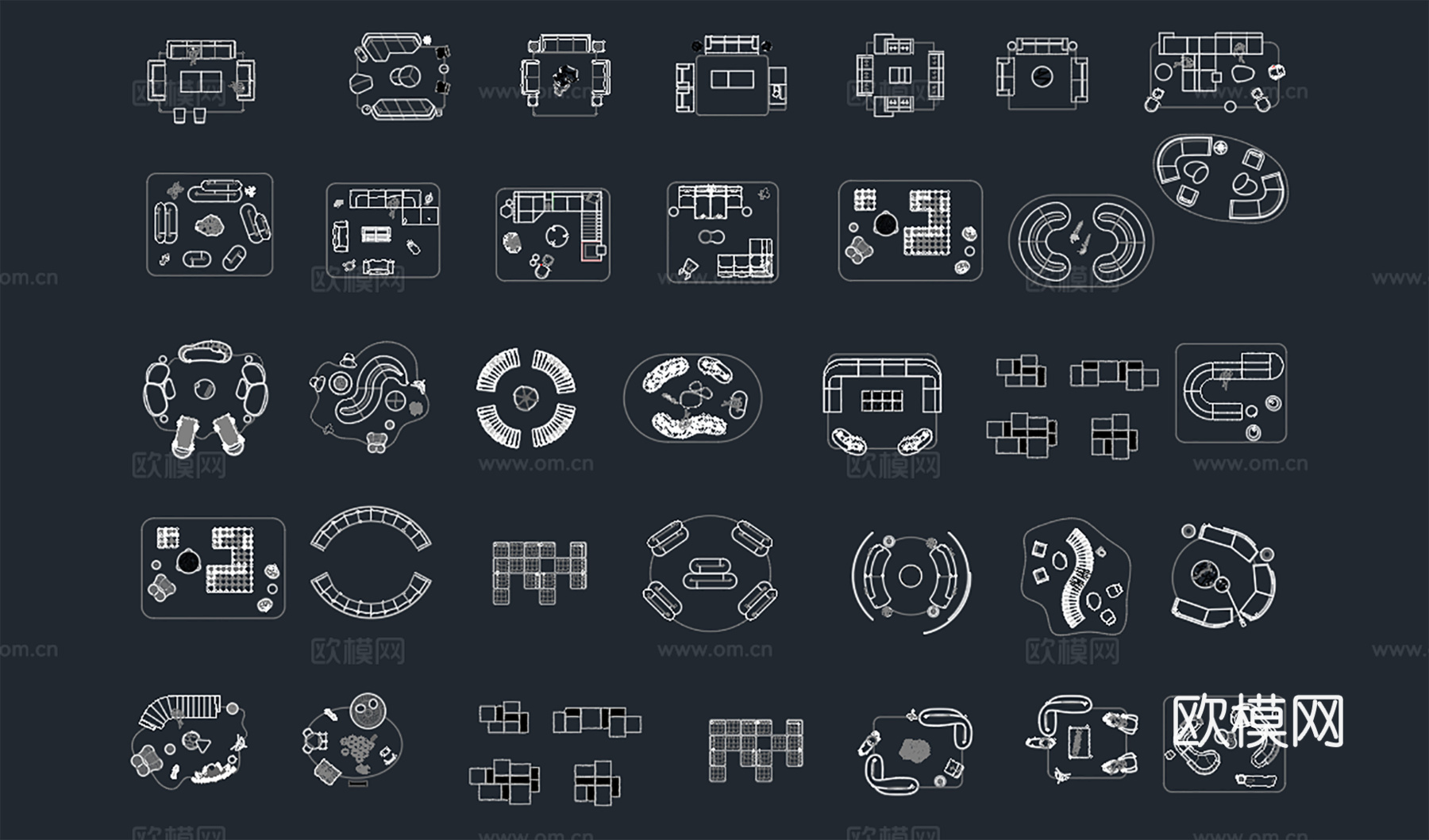 沙发，异形沙发，弧形沙发，组合沙发cad施工图