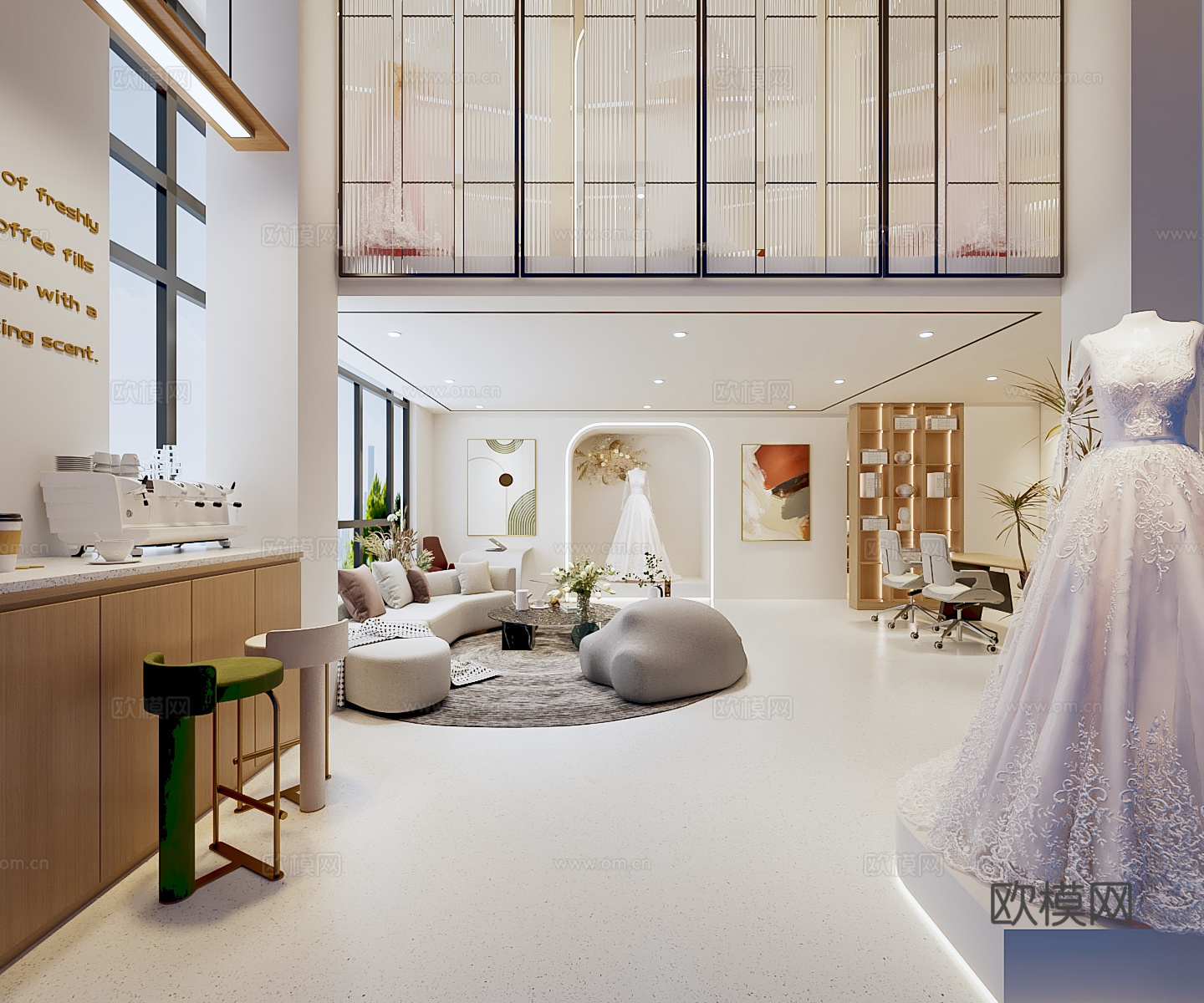现代婚纱店3d模型