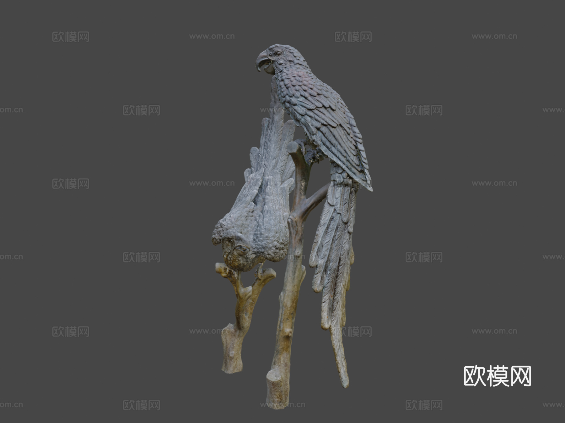 鹦鹉雕像3d模型