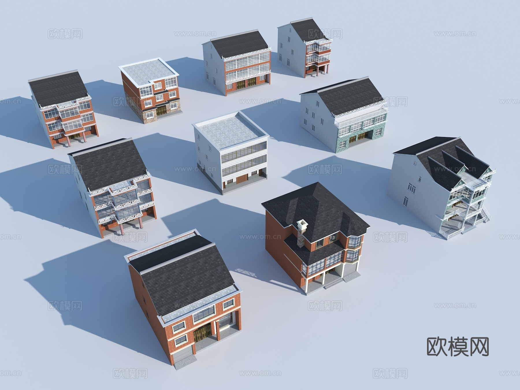 现代民房 农民房 自建房3d模型