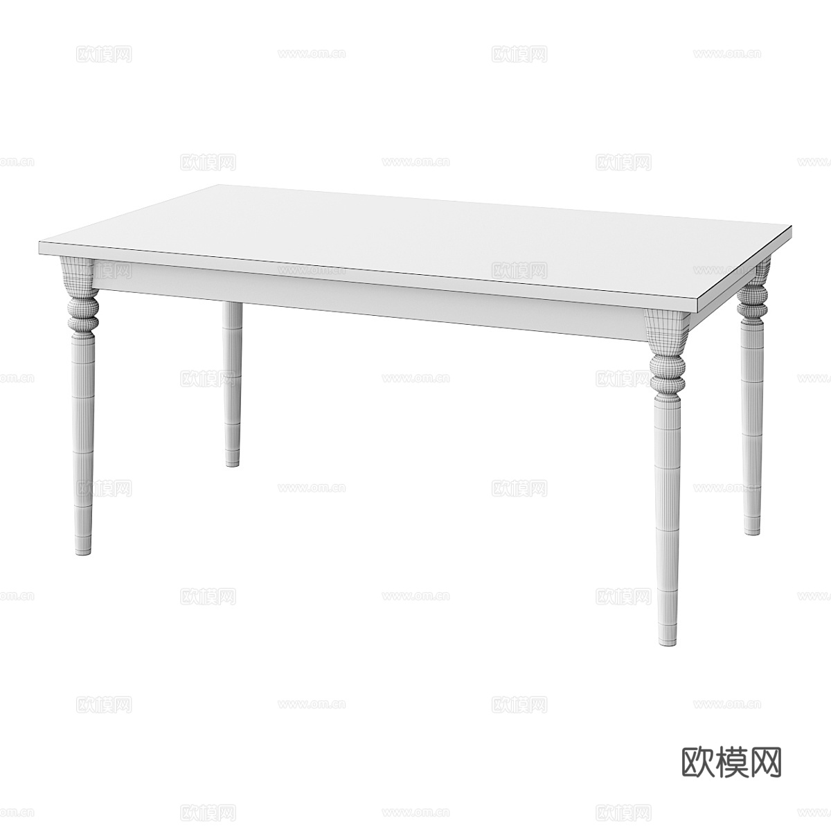 现代北欧餐桌3d模型