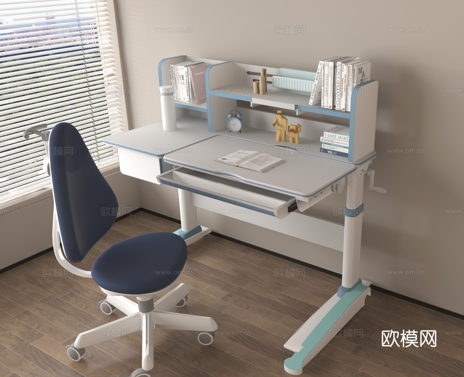 学习桌椅 书桌3d模型