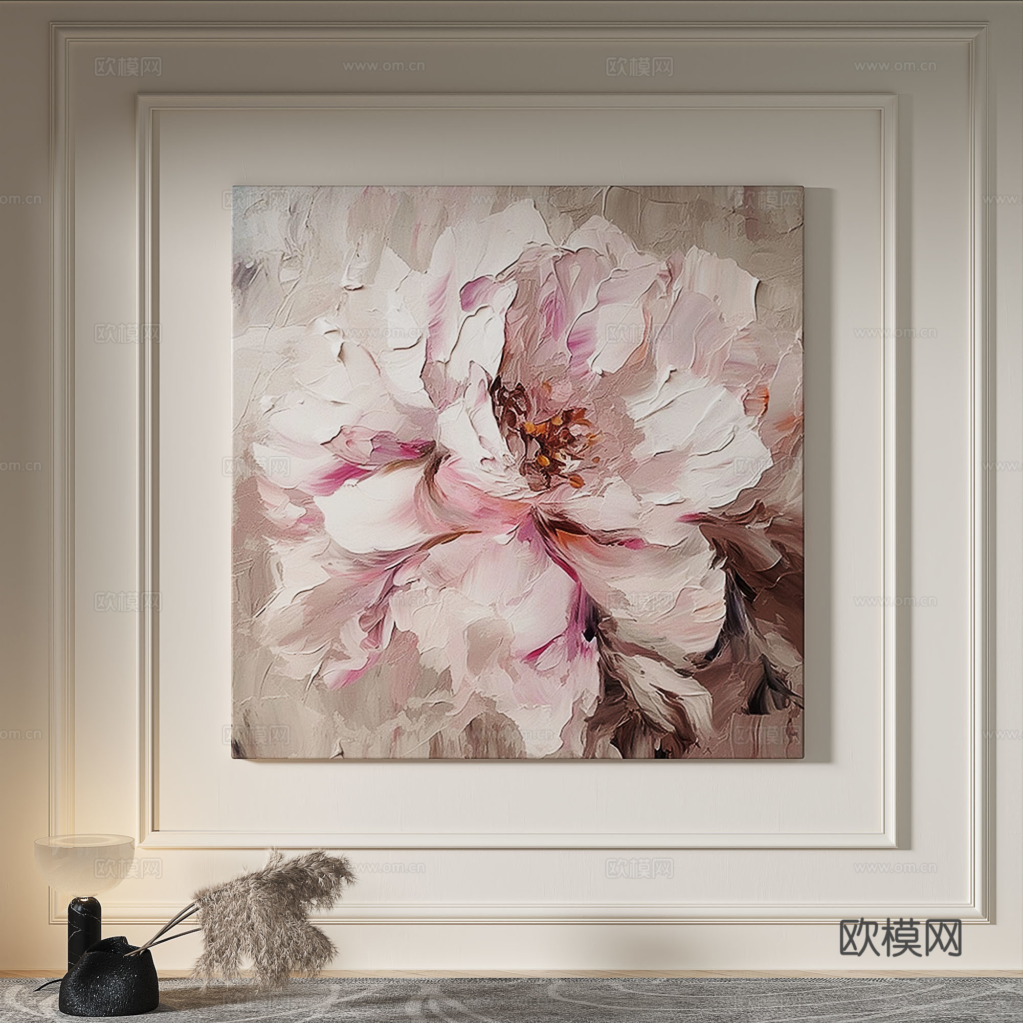 现代，奶油风，肌理，轻奢，侘寂，简约，装饰画3d模型